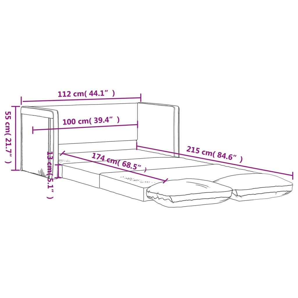 Canapé de sol avec fonction couchage tissu vert foncé 112x174x55 cm