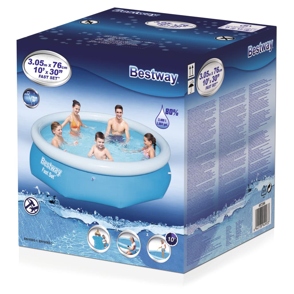 Bestway Fast Set Piscine Gonflable Ronde 305x76 cm 57266