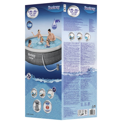 Bestway Fast Set Piscina con Bomba Hinchable 396x84 cm