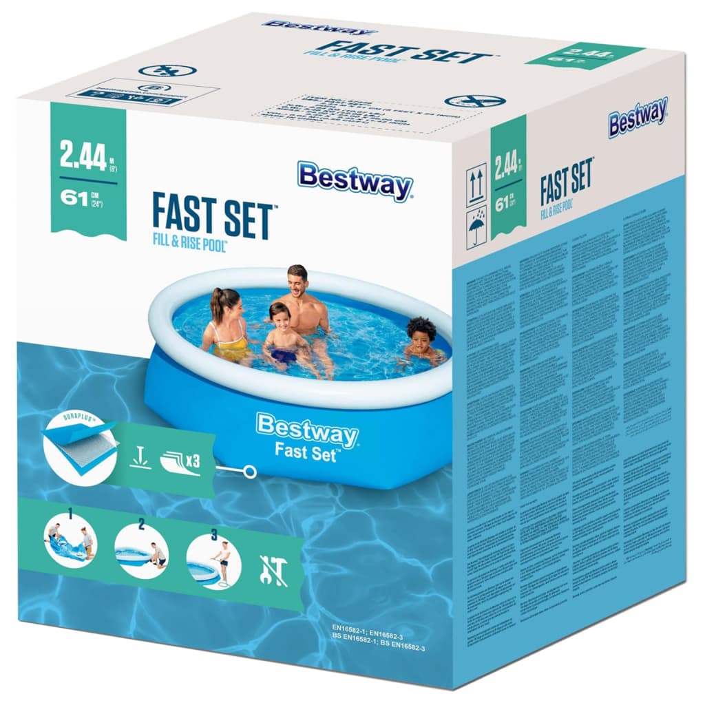 Bestway Piscine Gonflable Ronde Fast Set 244x66 cm 57265