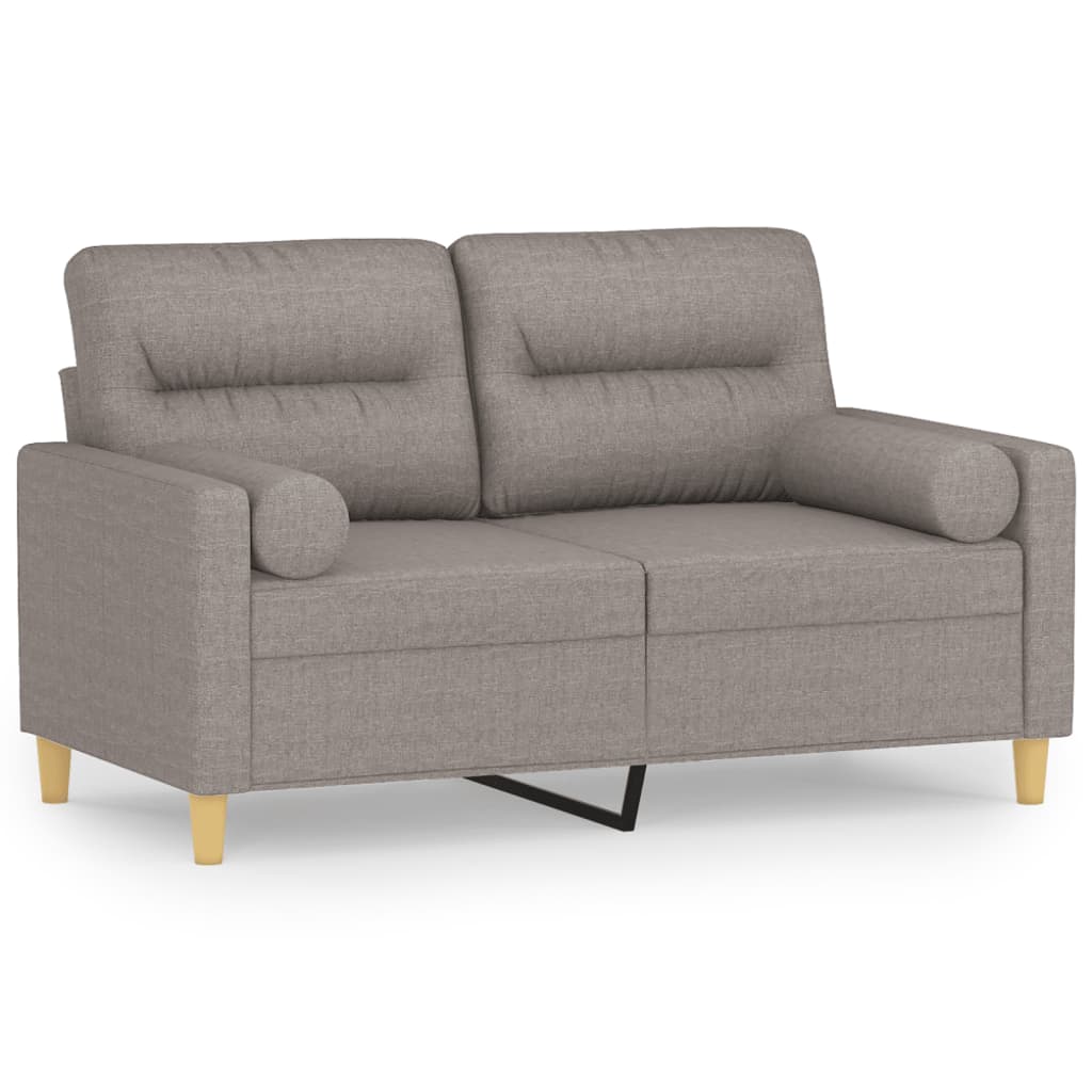 2-Sitzer-Sofa "Carmen" mit Zierkissen Taupe 120 cm Stoff