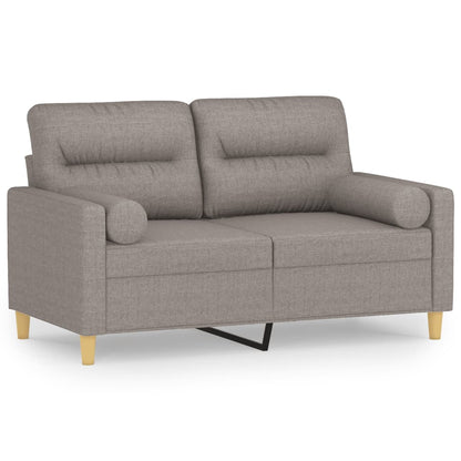 2-Sitzer-Sofa "Carmen" mit Zierkissen Taupe 120 cm Stoff