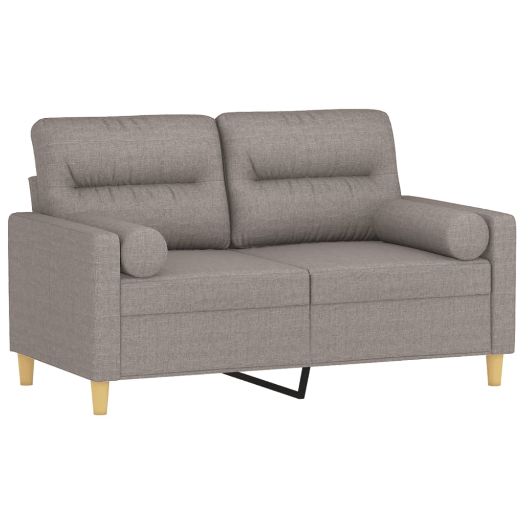 2-Sitzer-Sofa "Carmen" mit Zierkissen Taupe 120 cm Stoff