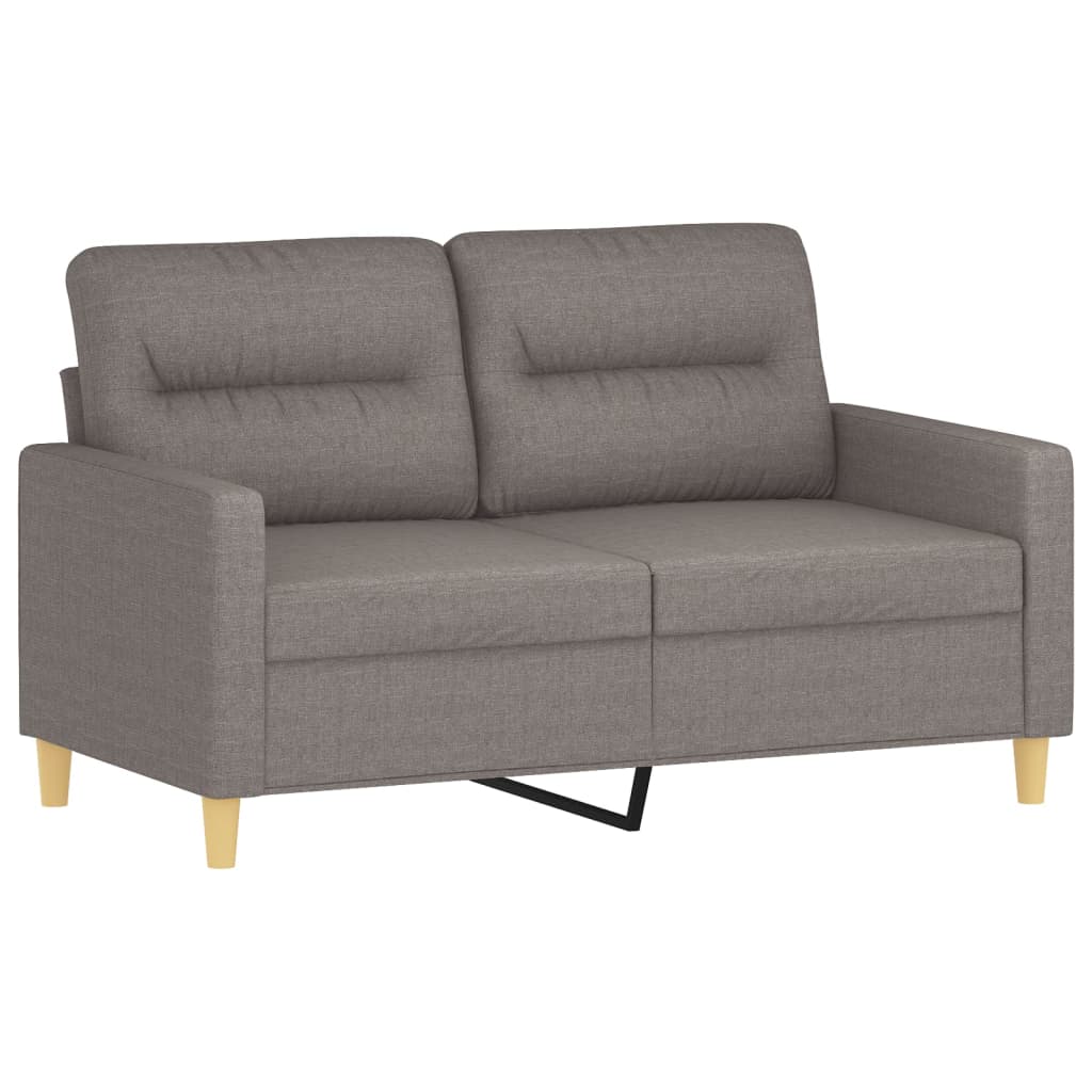 2-Sitzer-Sofa "Carmen" mit Zierkissen Taupe 120 cm Stoff