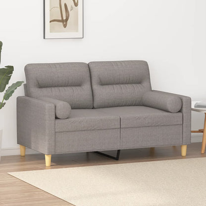 2-Sitzer-Sofa "Carmen" mit Zierkissen Taupe 120 cm Stoff