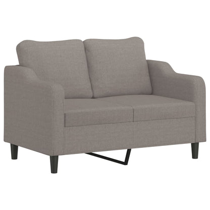 2-Sitzer-Sofa "Stephan" mit Zierkissen Taupe 120 cm Stoff