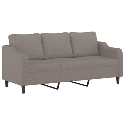 3-Sitzer-Sofa mit Zierkissen Taupe 180 cm Stoff