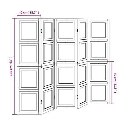 5 uds. Separador de ambientes de madera maciza de Paulownia blanca
