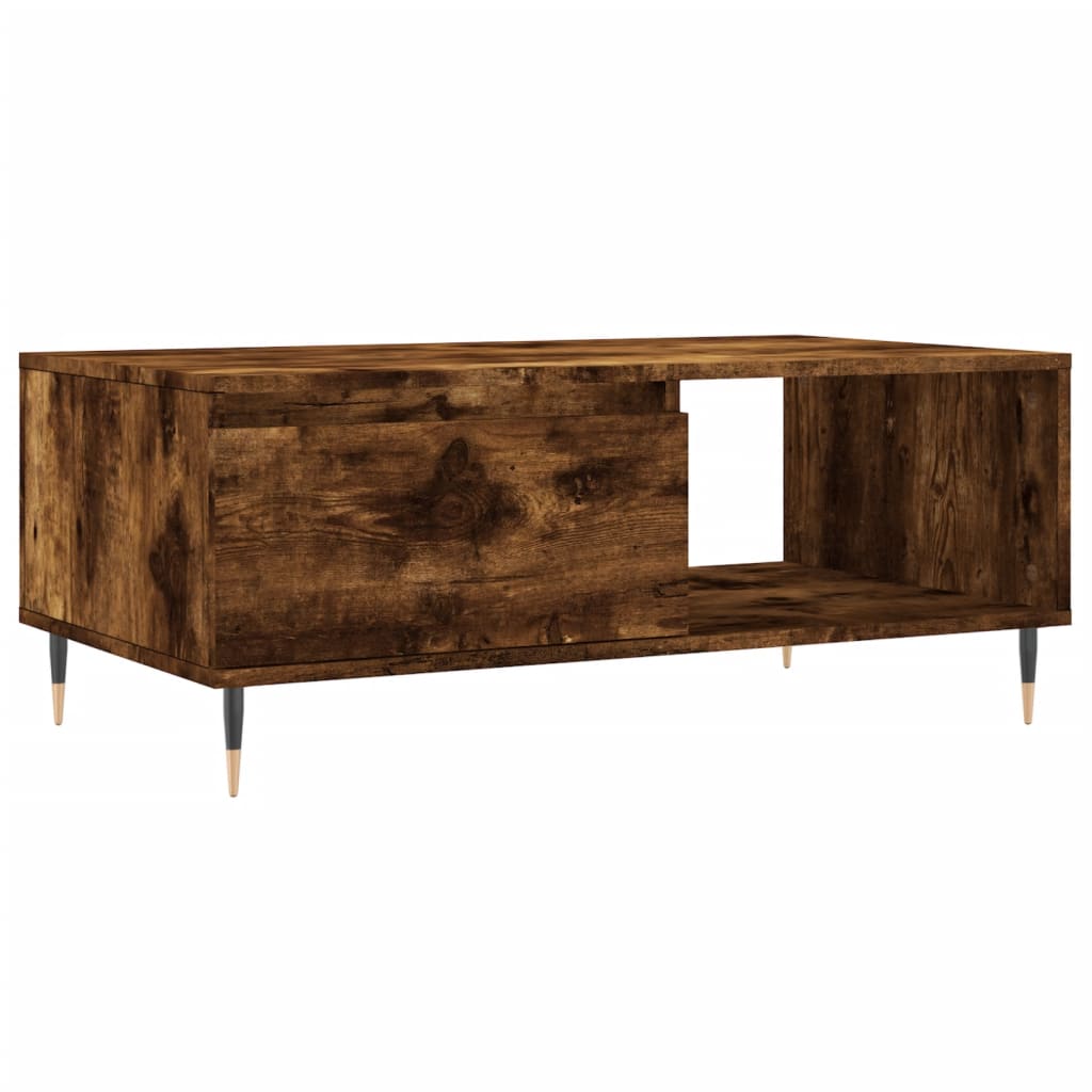 Table basse chêne fumé 90x50x36,5 cm en bois