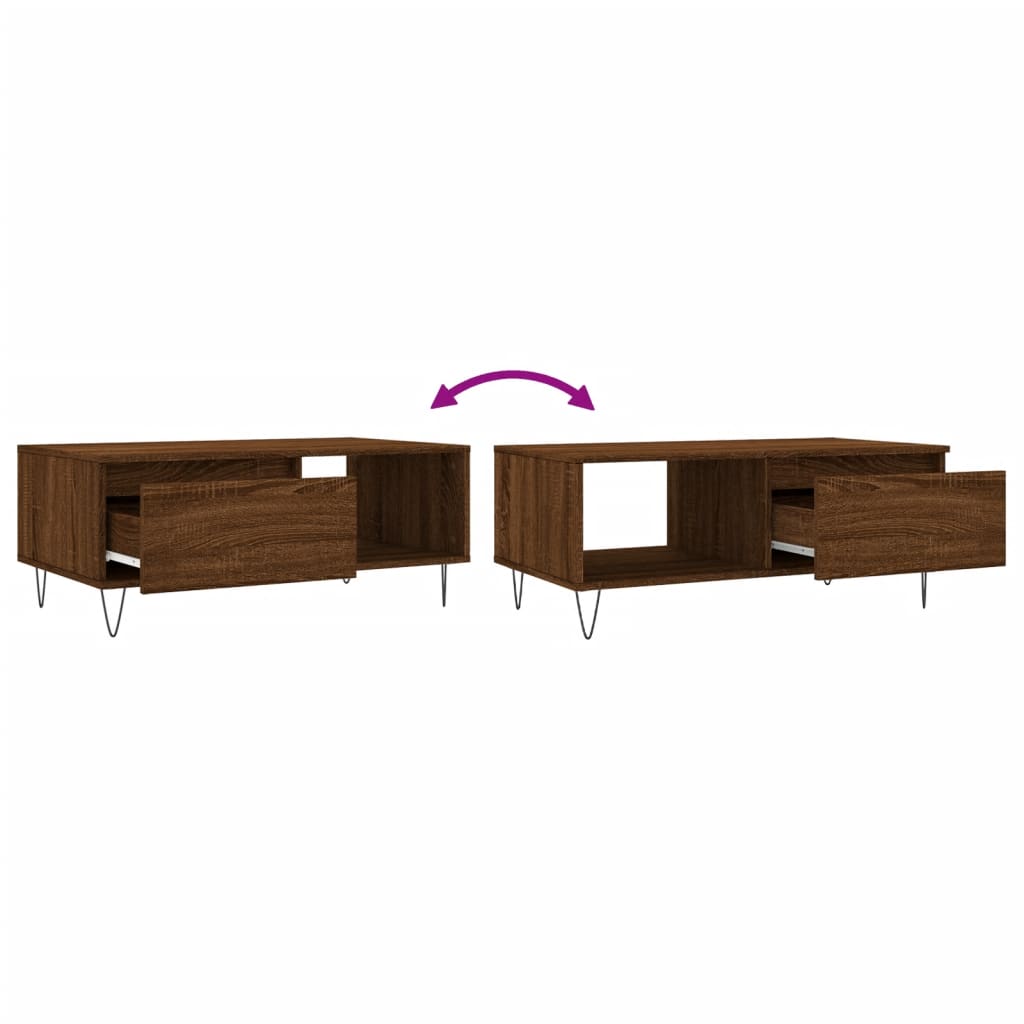 Couchtisch Braun Eichen-Optik 90x50x36,5 cm Holzwerkstoff