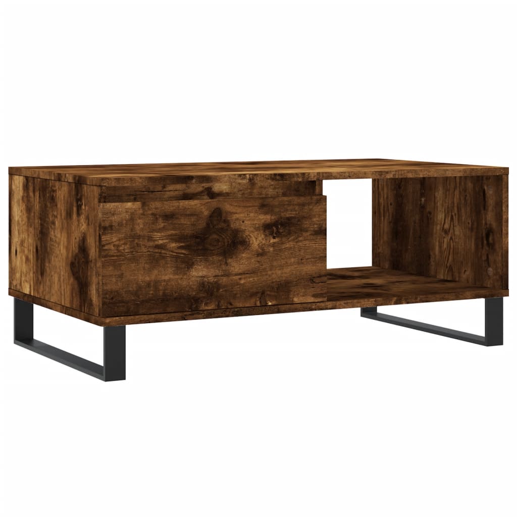 Table basse chêne fumé 90x50x36,5 cm en bois