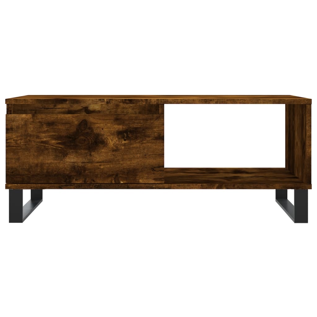 Table basse chêne fumé 90x50x36,5 cm en bois