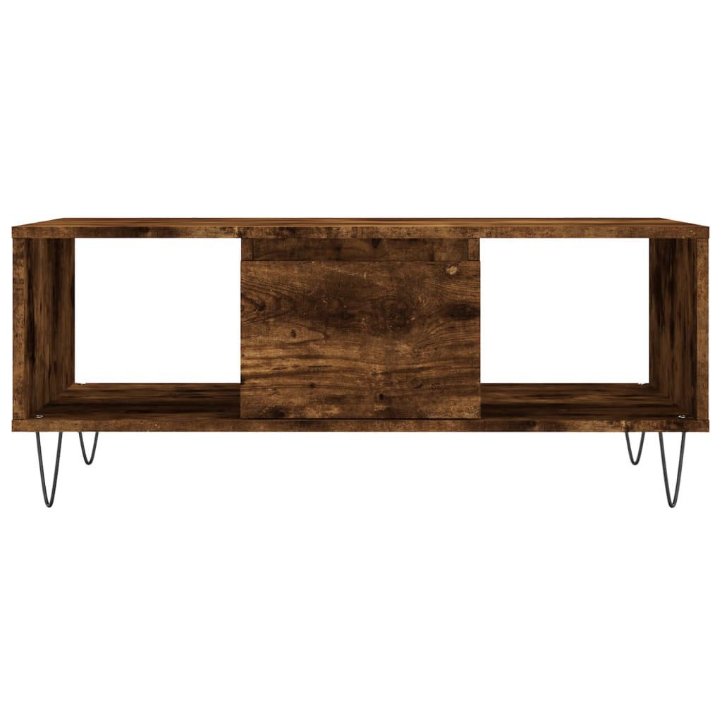 Table basse chêne fumé 90x50x36,5 cm en bois