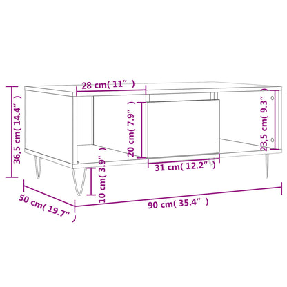 Couchtisch Braun Eichen-Optik 90x50x36,5 cm Holzwerkstoff