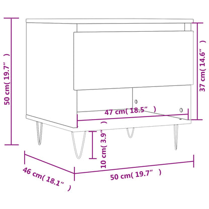 Couchtisch Braun Eichen-Optik 50x46x50 cm Holzwerkstoff