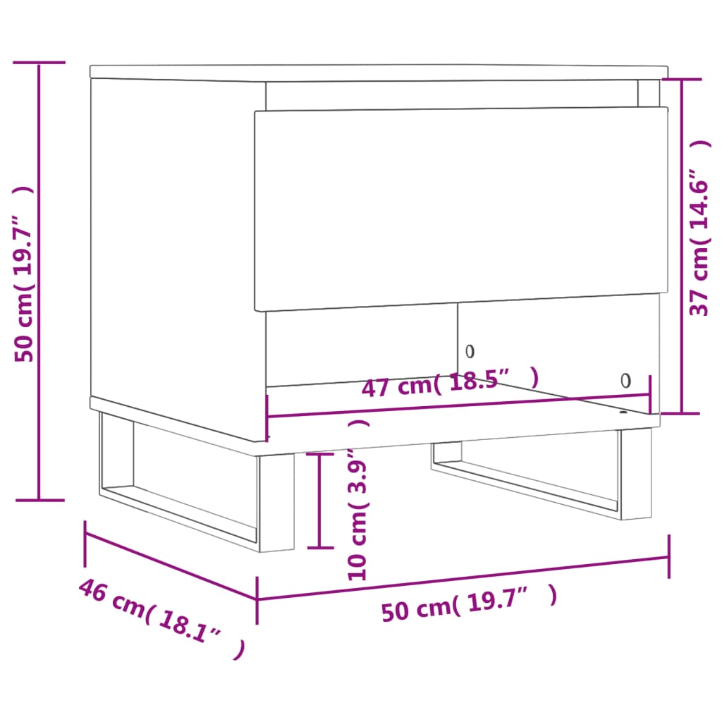 Couchtisch Braun Eichen-Optik 50x46x50 cm Holzwerkstoff