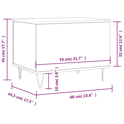 Couchtisch Braun Eichen-Optik 60x44,5x45 cm Holzwerkstoff