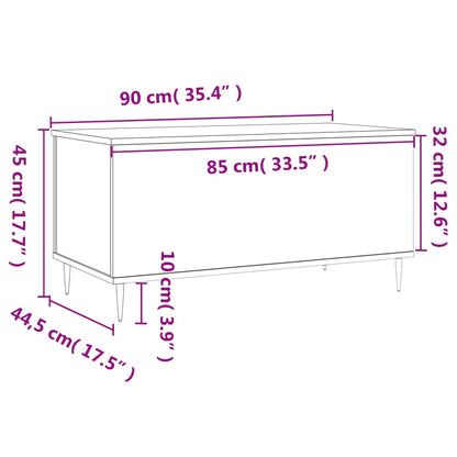 Table basse chêne fumé 90x44,5x45 cm en bois