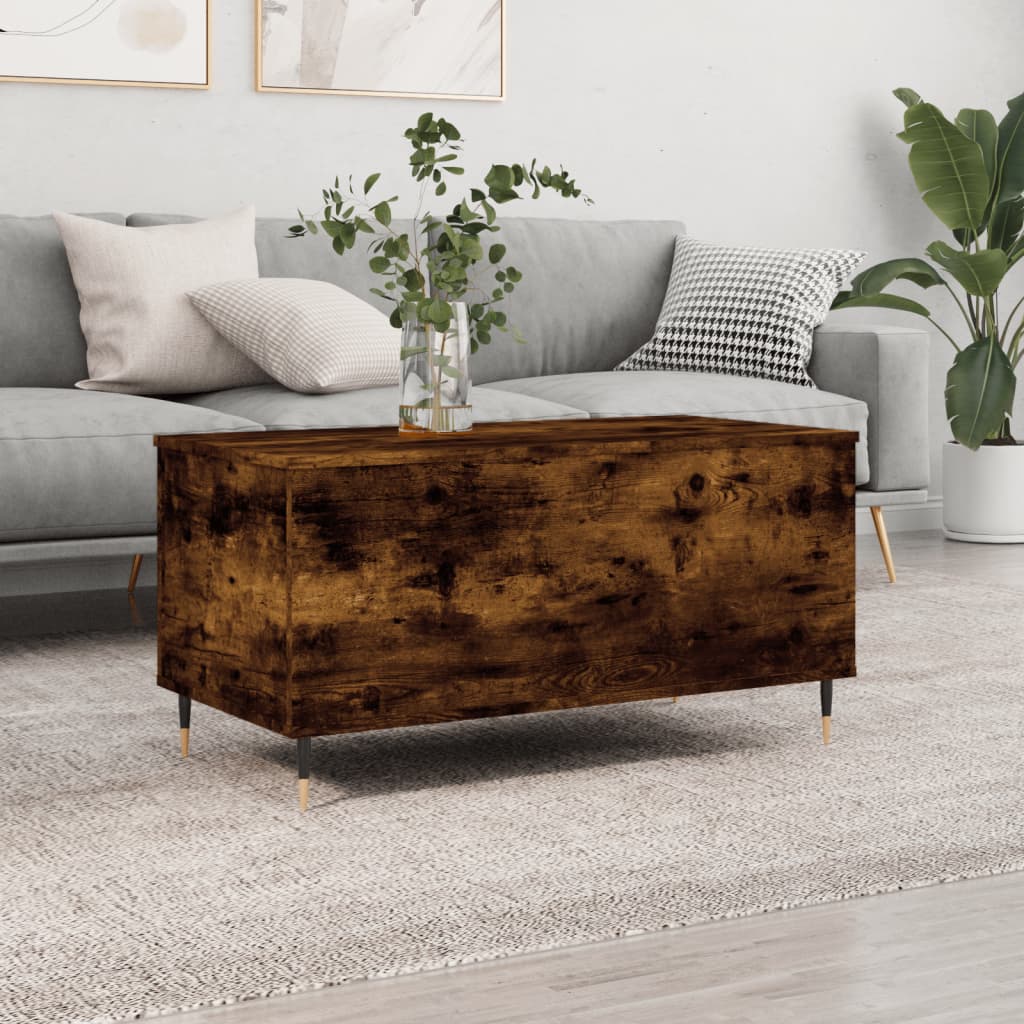 Table basse chêne fumé 90x44,5x45 cm en bois