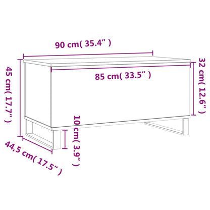 Table basse chêne fumé 90x44,5x45 cm en bois