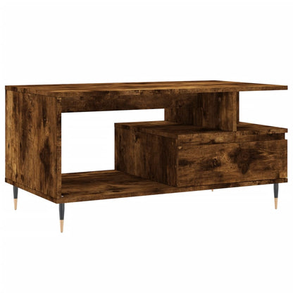 Table basse chêne fumé 90x49x45 cm en bois