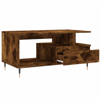 Table basse chêne fumé 90x49x45 cm en bois