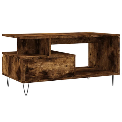 Table basse chêne fumé 90x49x45 cm en bois