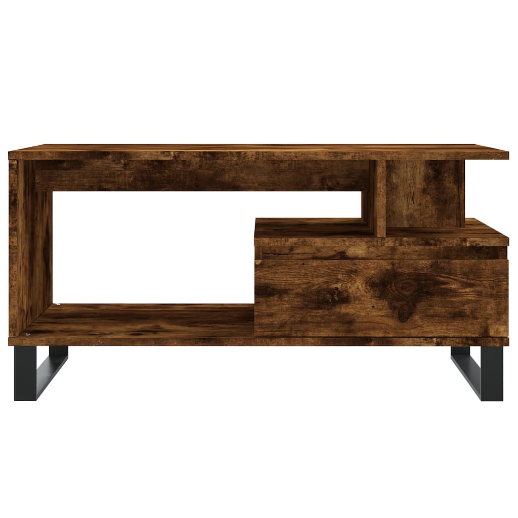 Table basse chêne fumé 90x49x45 cm en bois