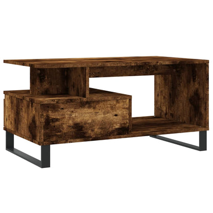 Table basse chêne fumé 90x49x45 cm en bois