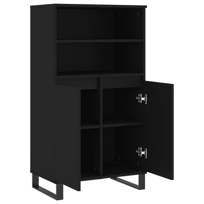 Highboard Schwarz 60x36x110 cm Holzwerkstoff