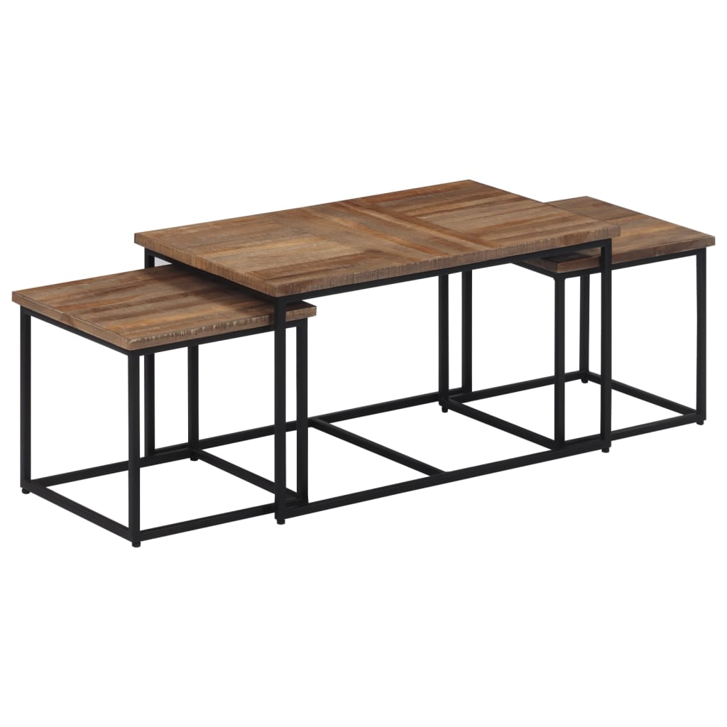 Tables gigognes 3 pcs. Bois de teck massif