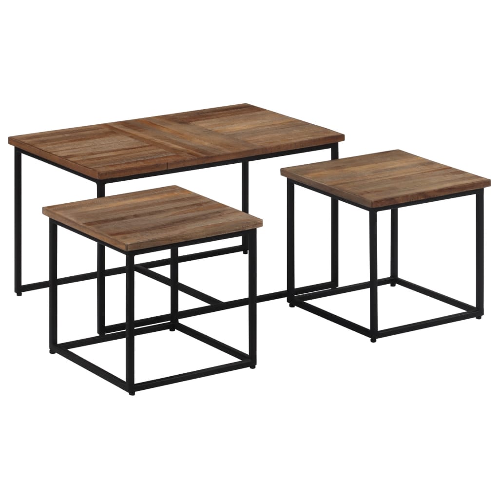 Tables gigognes 3 pcs. Bois de teck massif