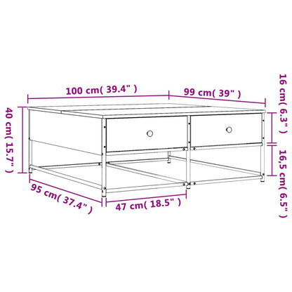 Couchtisch Braun Eichen-Optik 100x99x40 cm Holzwerkstoff