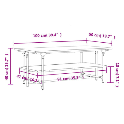 Couchtisch Braun Eichen-Optik 100x50x40 cm Holzwerkstoff