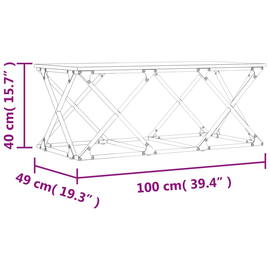 Couchtisch Braun Eichen-Optik 100x49x40 cm Holzwerkstoff