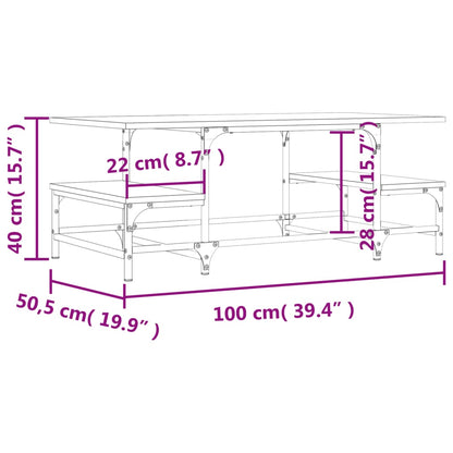 Couchtisch Braun Eichen-Optik 100x50,5x40 cm Holzwerkstoff