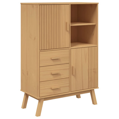 Highboard OLDEN Braun 85x43x125 cm Massivholz Kiefer