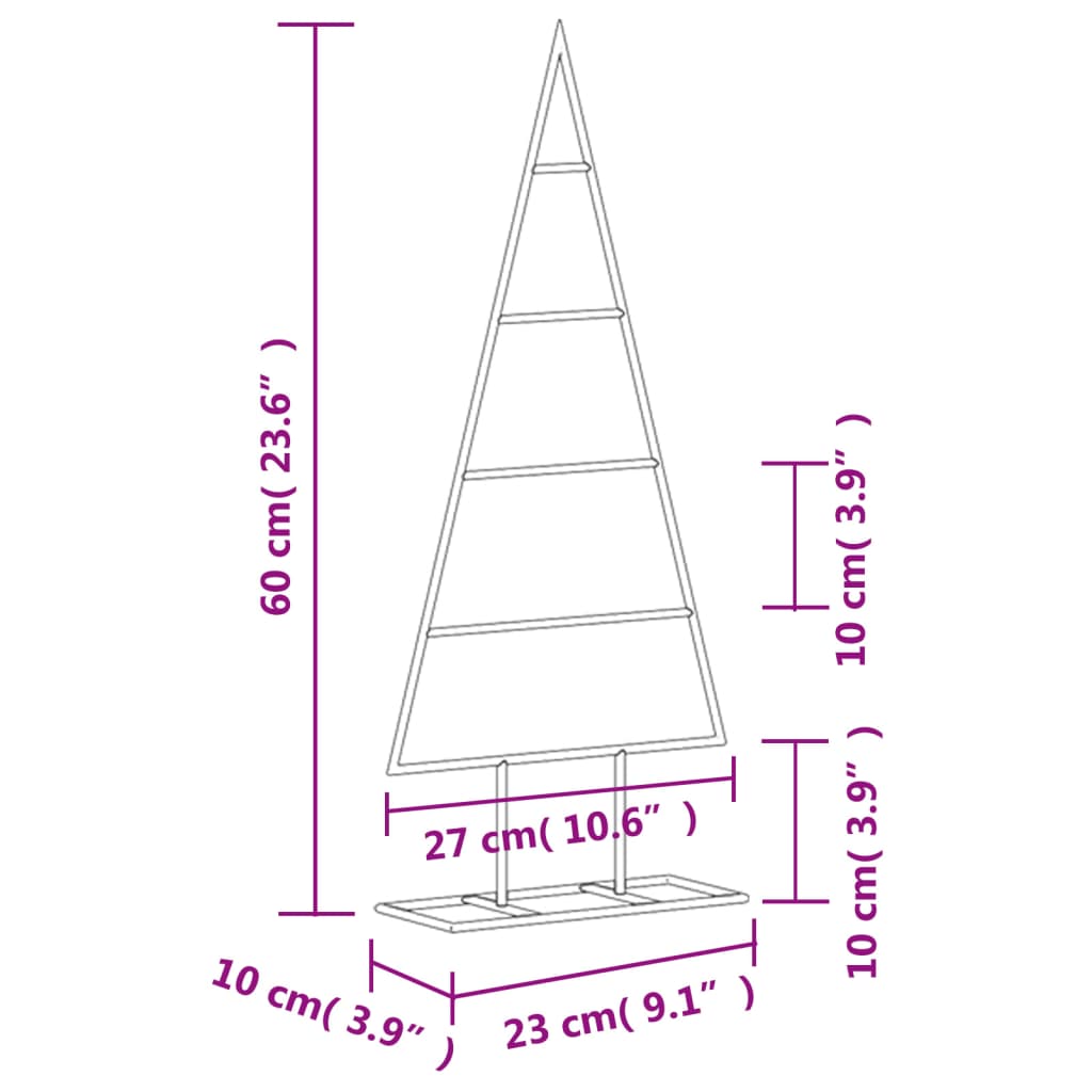 Metall-Weihnachtsbaum Deko Schwarz 60 cm