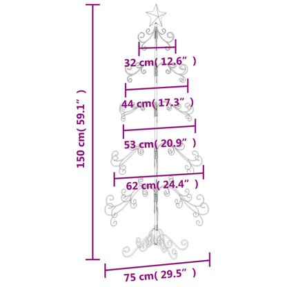 Metall-Weihnachtsbaum für Dekorationen Schwarz 150 cm