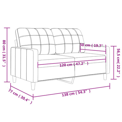 2-Sitzer-Sofa Creme 120 cm Stoff