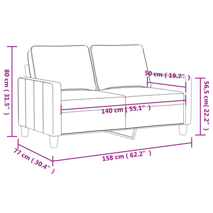 2-Sitzer-Sofa "Lina" Taupe 140 cm Stoff