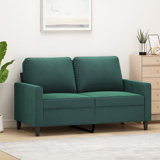 2-Sitzer-Sofa Dunkelgrün 120 cm Samt