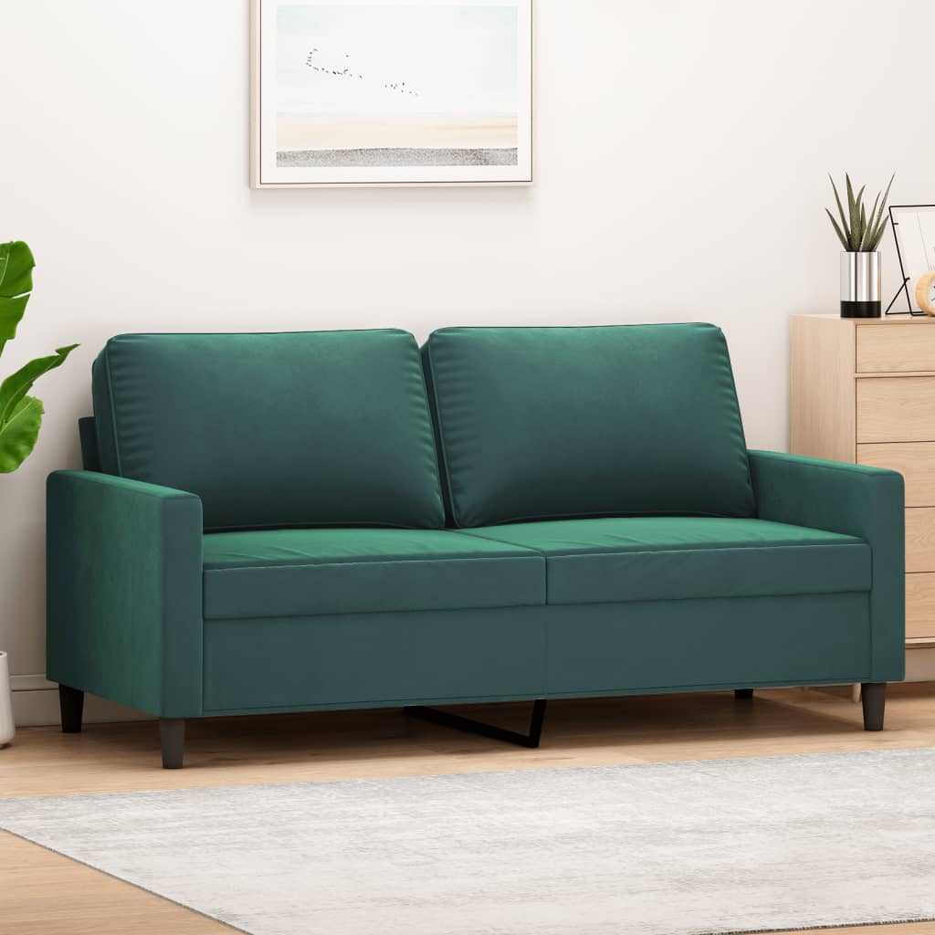 2-Sitzer-Sofa Dunkelgrün 140 cm Samt