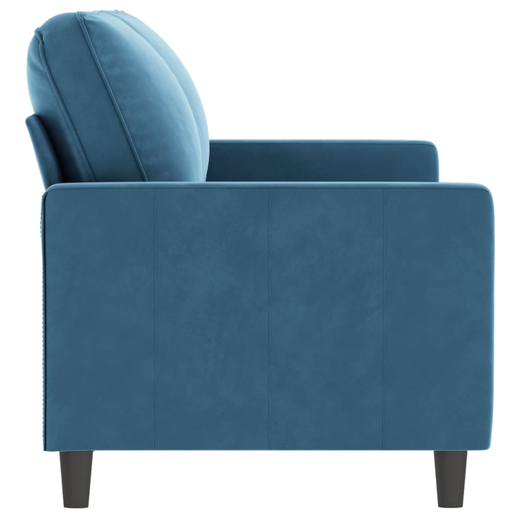 2-Sitzer-Sofa Blau 140 cm Samt