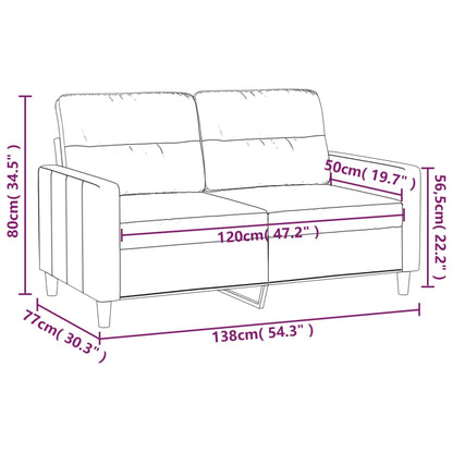 2-Sitzer-Sofa "Therese" Taupe 120 cm Stoff