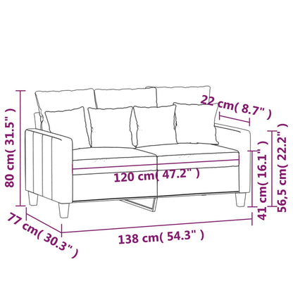 2-Sitzer-Sofa Creme 120 cm Stoff