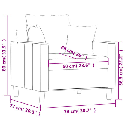 Sessel Braun 60 cm Samt