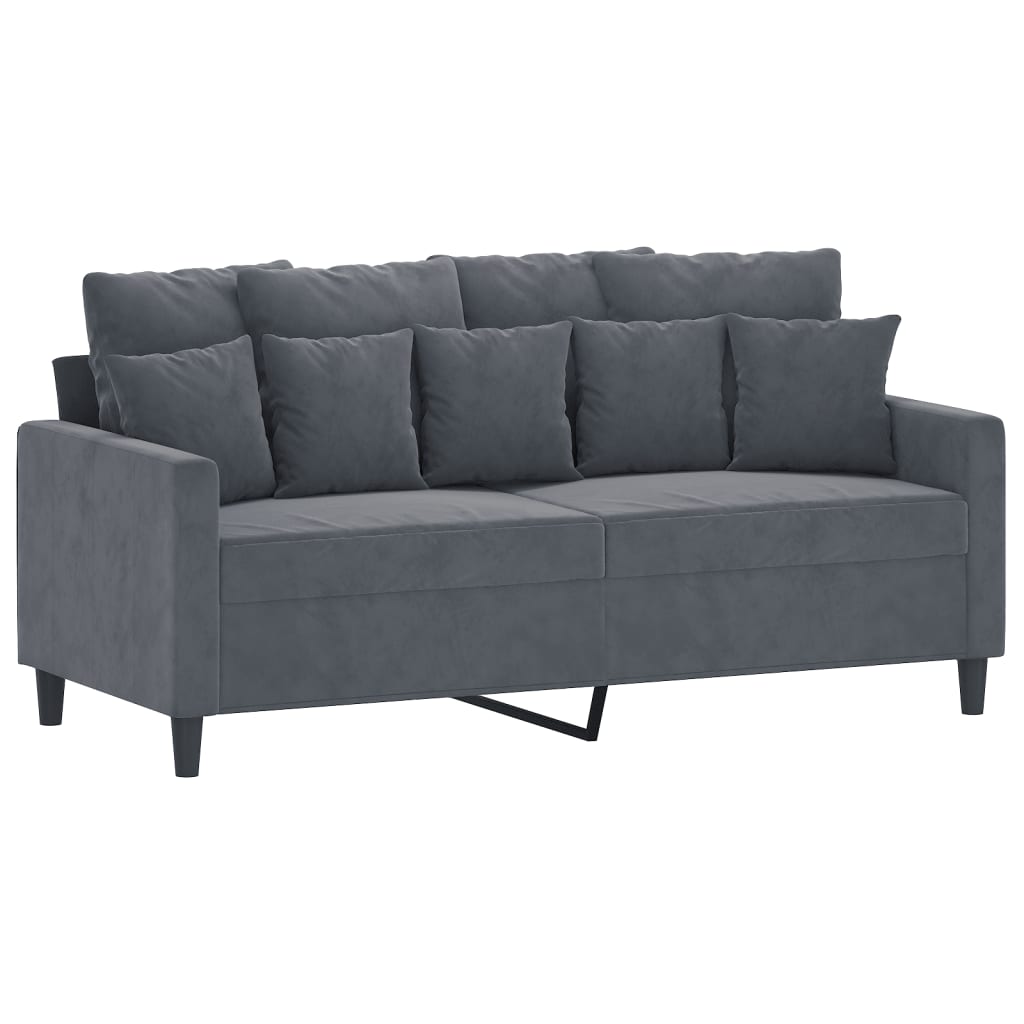 2-Sitzer-Sofa Dunkelgrau 140 cm Samt