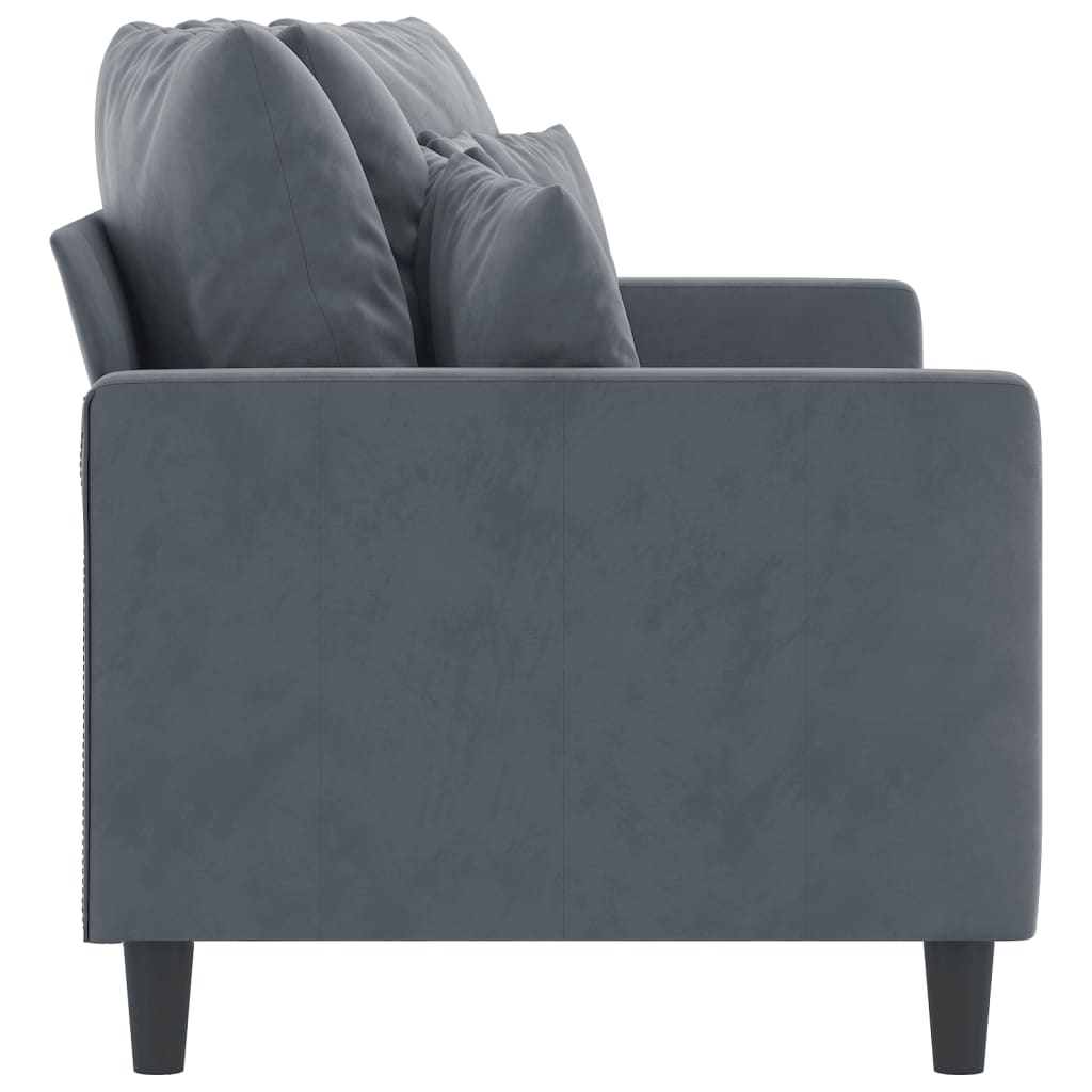 2-Sitzer-Sofa Dunkelgrau 140 cm Samt