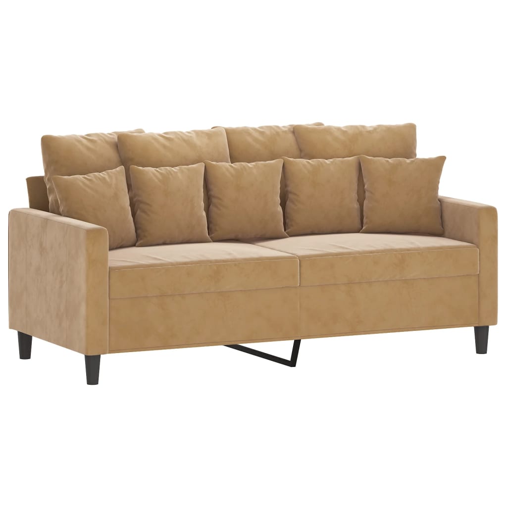 2-Sitzer-Sofa Braun 140 cm Samt